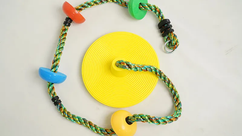 Colorful Climbing Rope Hanging Tree Disc Swing 中间