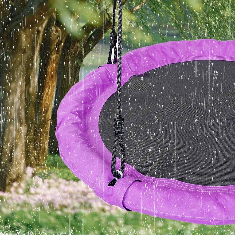 Purple Outdoor Kids Round Platform Saucer Swing 特色3