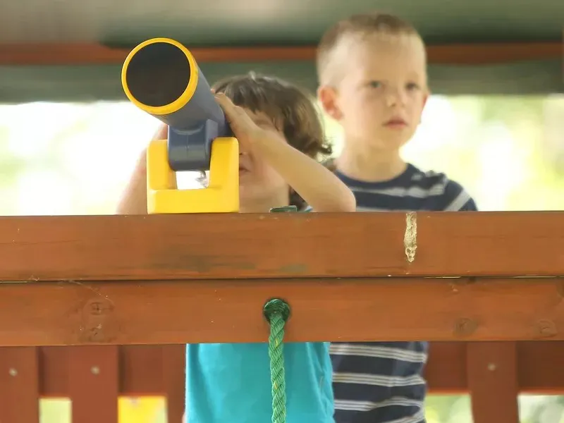 Wooden Climbing Frame Swing Slide Set Kids Playground Outdoor Equipment 特色1