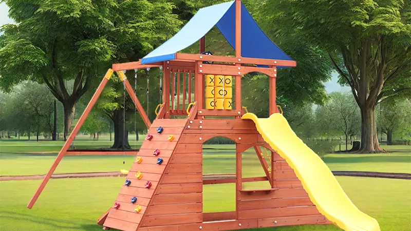 Wooden Outdoor Playground Equipment for Children 中间