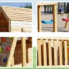 kids backyard outdoor wooden playground equipment slide swing set 2
