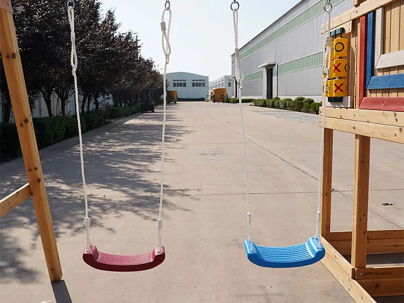 kids backyard outdoor wooden playground equipment slide swing set 特色2