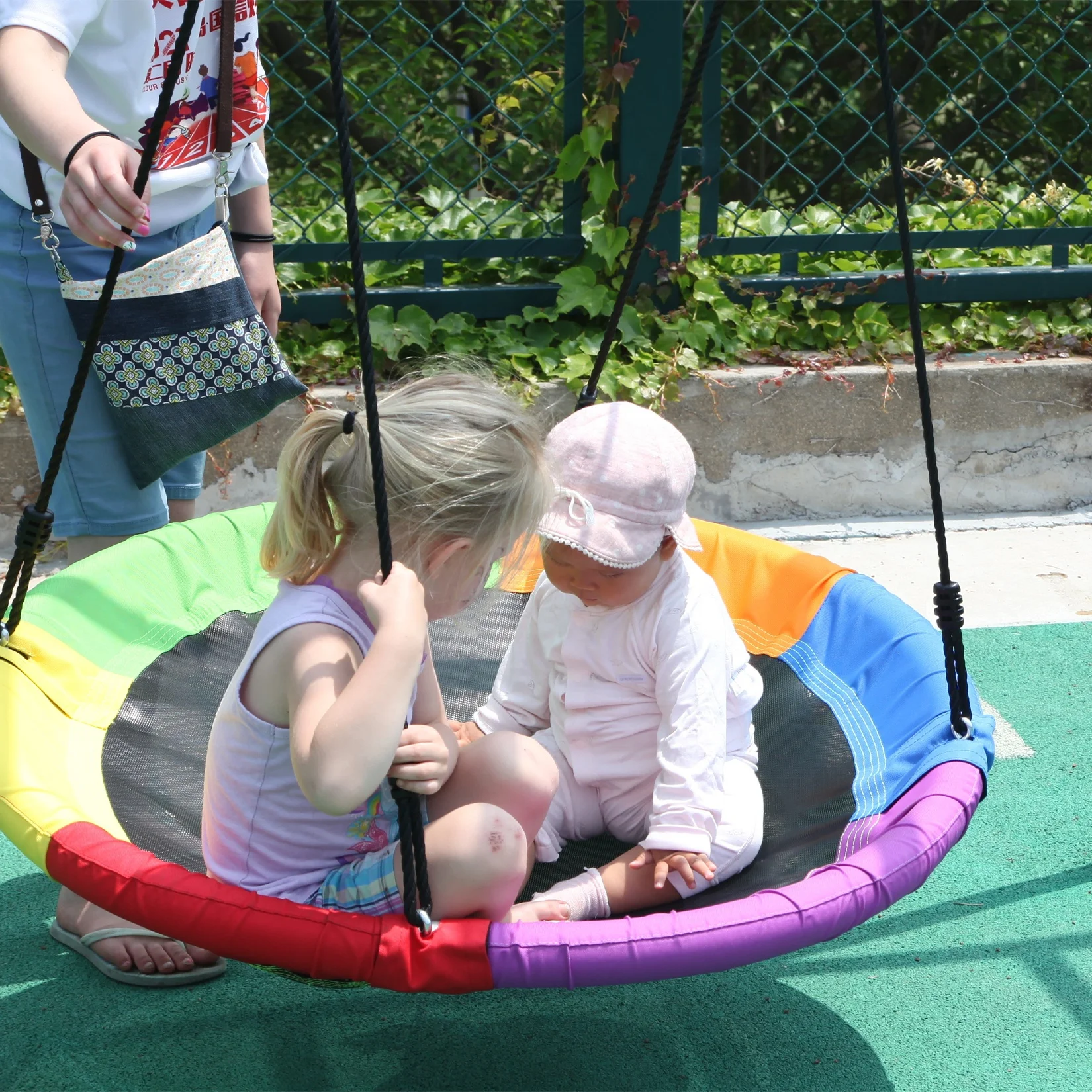 Kids Swing Outdoor Rainbow Saucer Swing (5)
