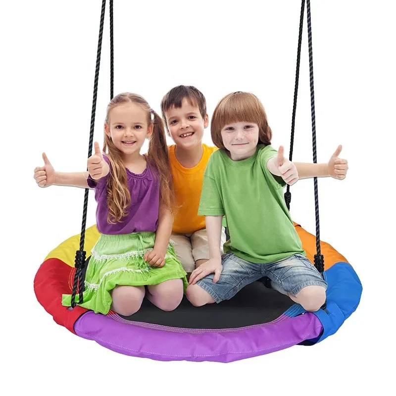 Kids Swing Outdoor Rainbow Saucer Swing