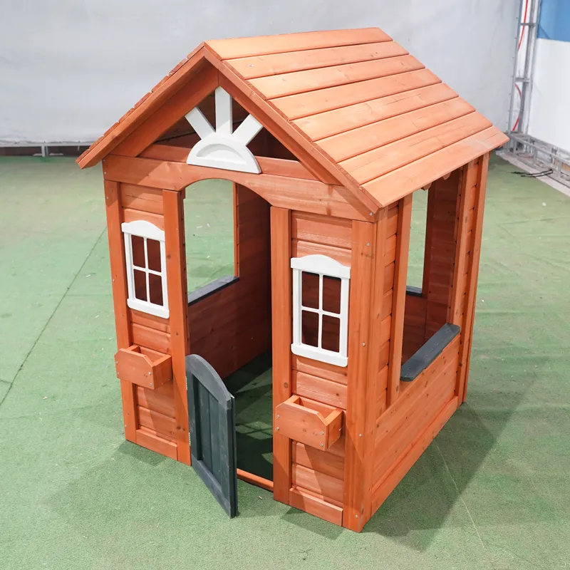 Outdoor Backyard Wooden Playhouse Kids Cubby House (3)