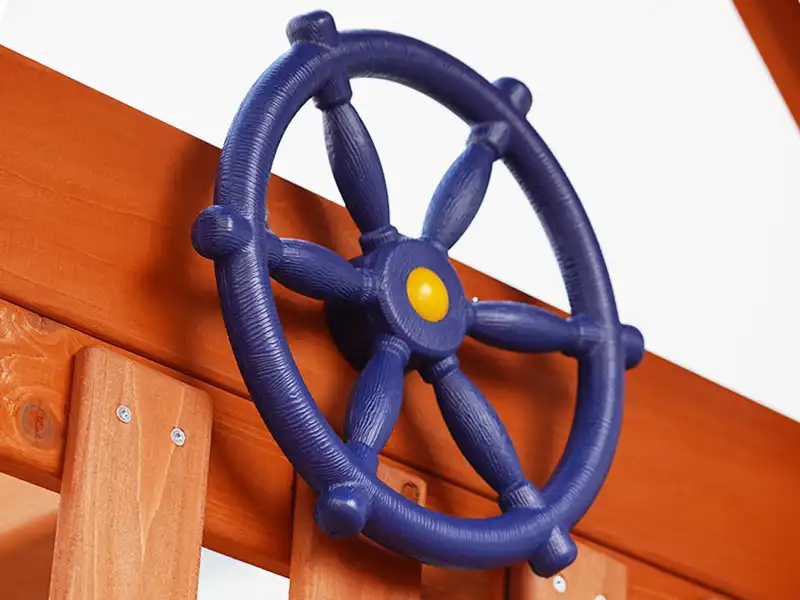 Blue steering wheel
