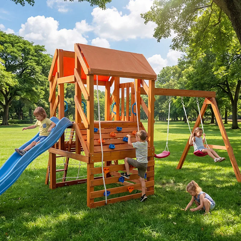 wooden playground set