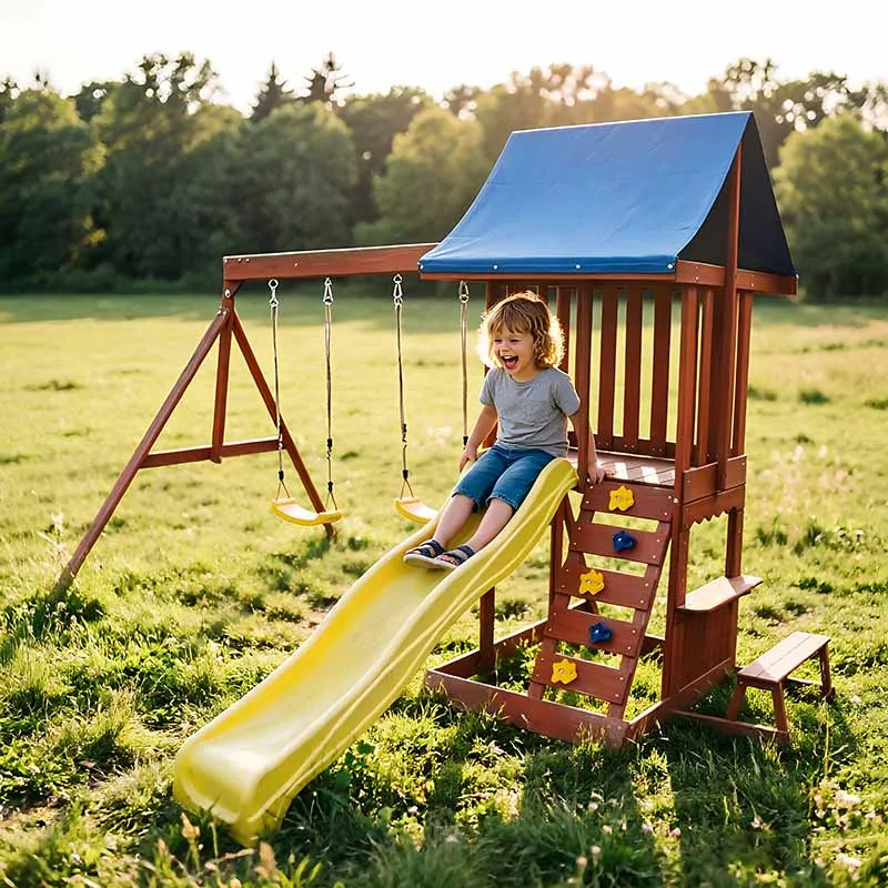 wooden swing set