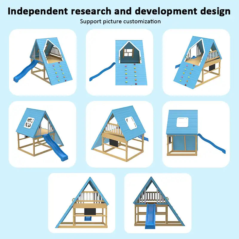 backyard wooden swing set