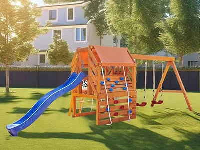 wooden swing set