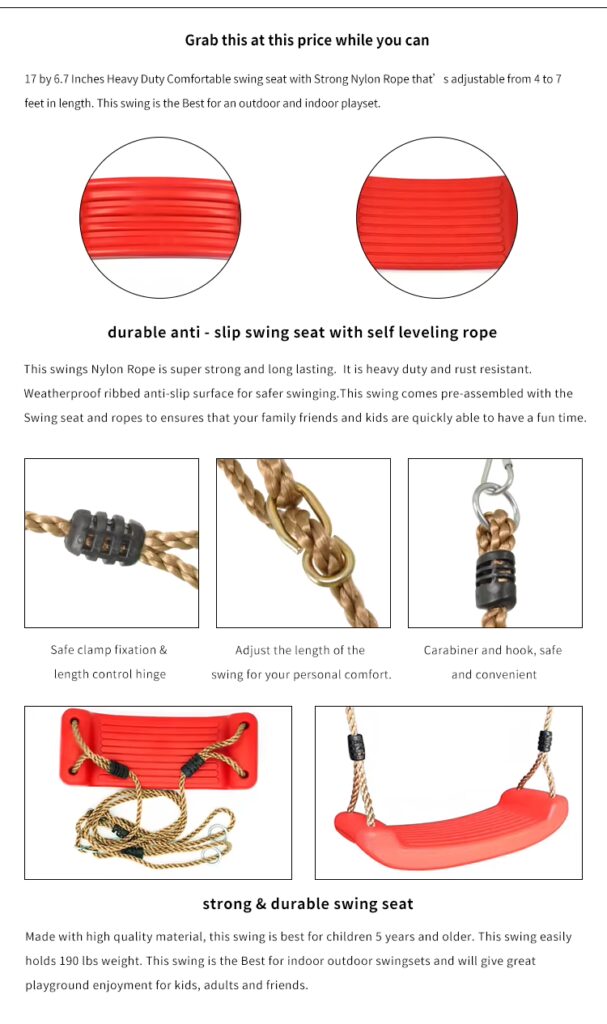 plastic swing seat