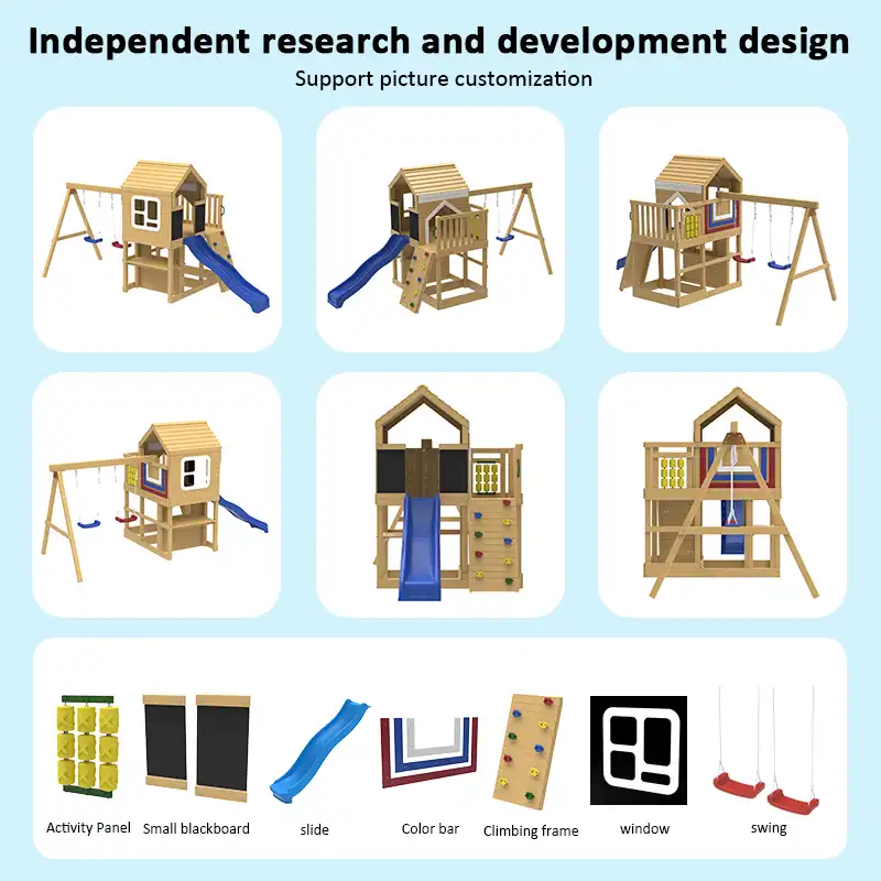 playhouse with swing set