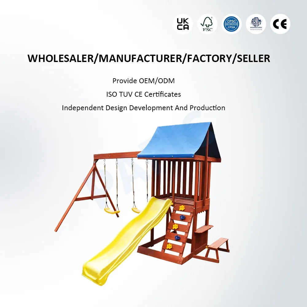 wooden outdoor playset