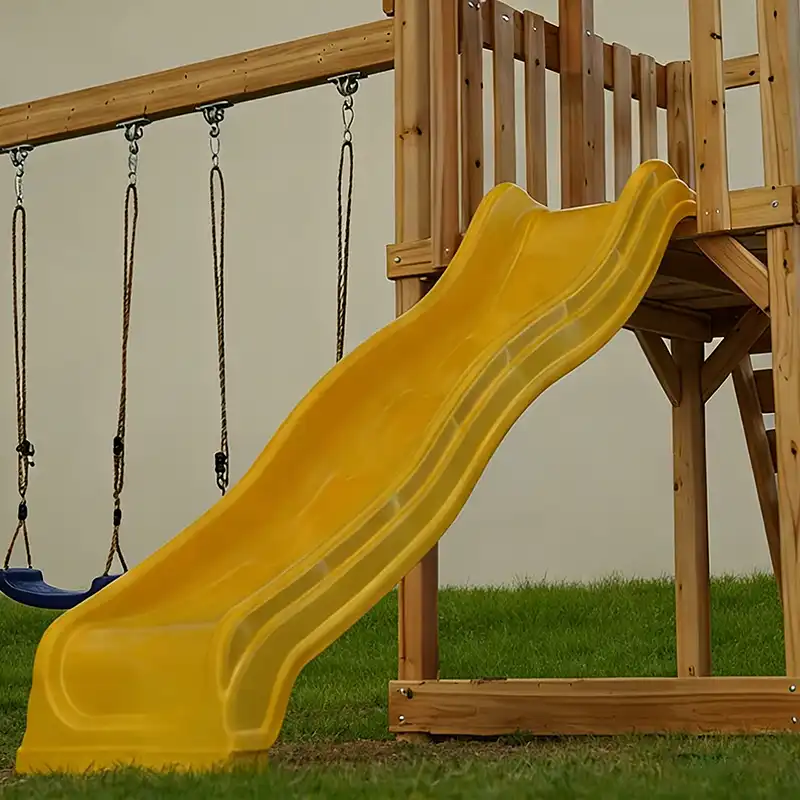 swing set with tree house