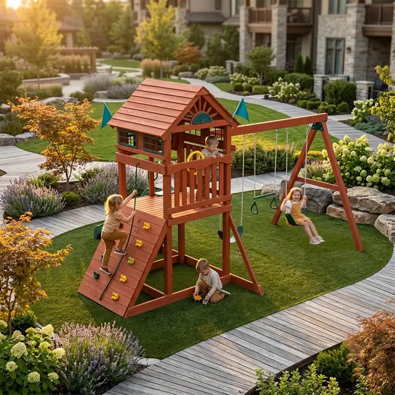 wood playground set