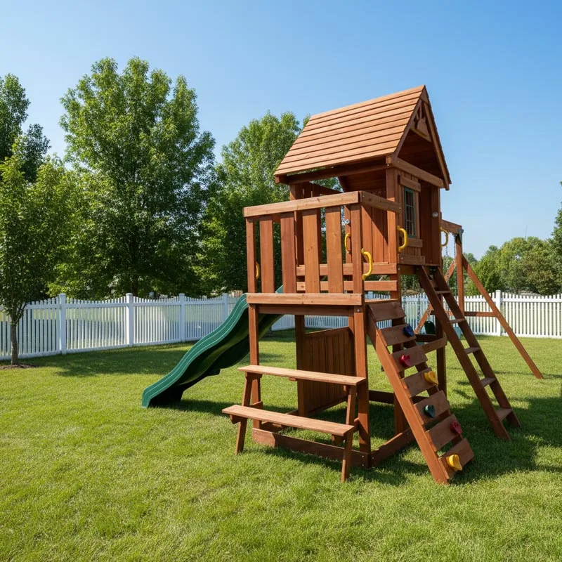 wood playground set