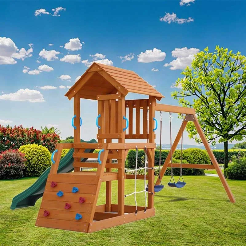 wooden outdoor playset