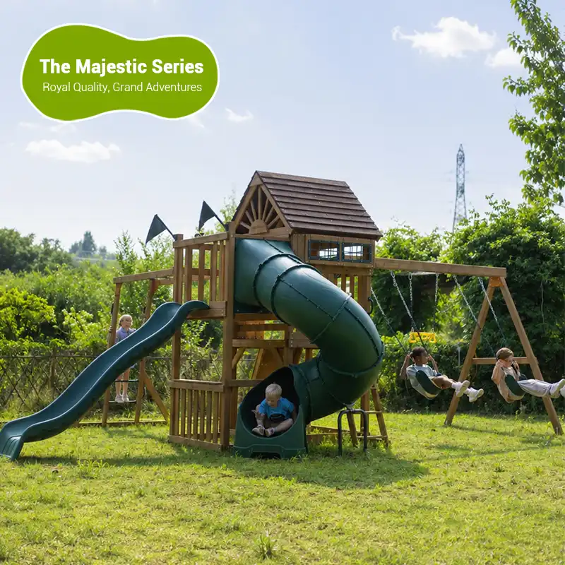 wooden outdoor playset
