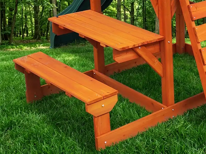 wooden picnic table