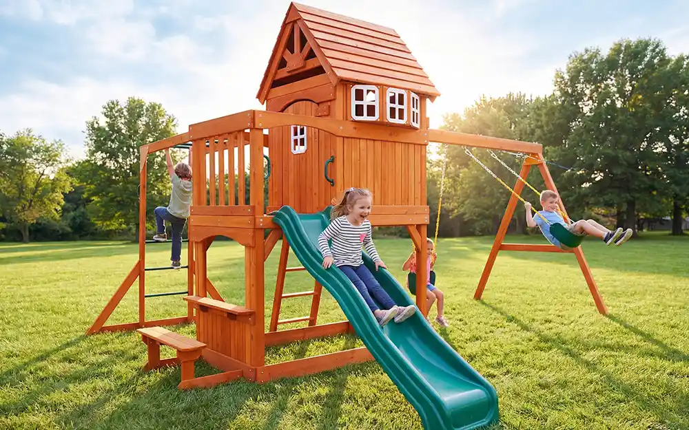 wooden swing set