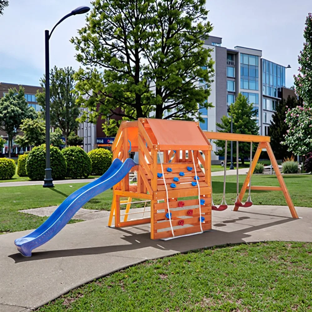 wooden playground set