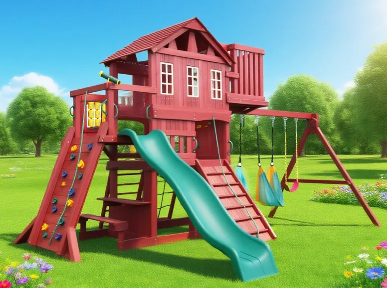 wooden playground set
